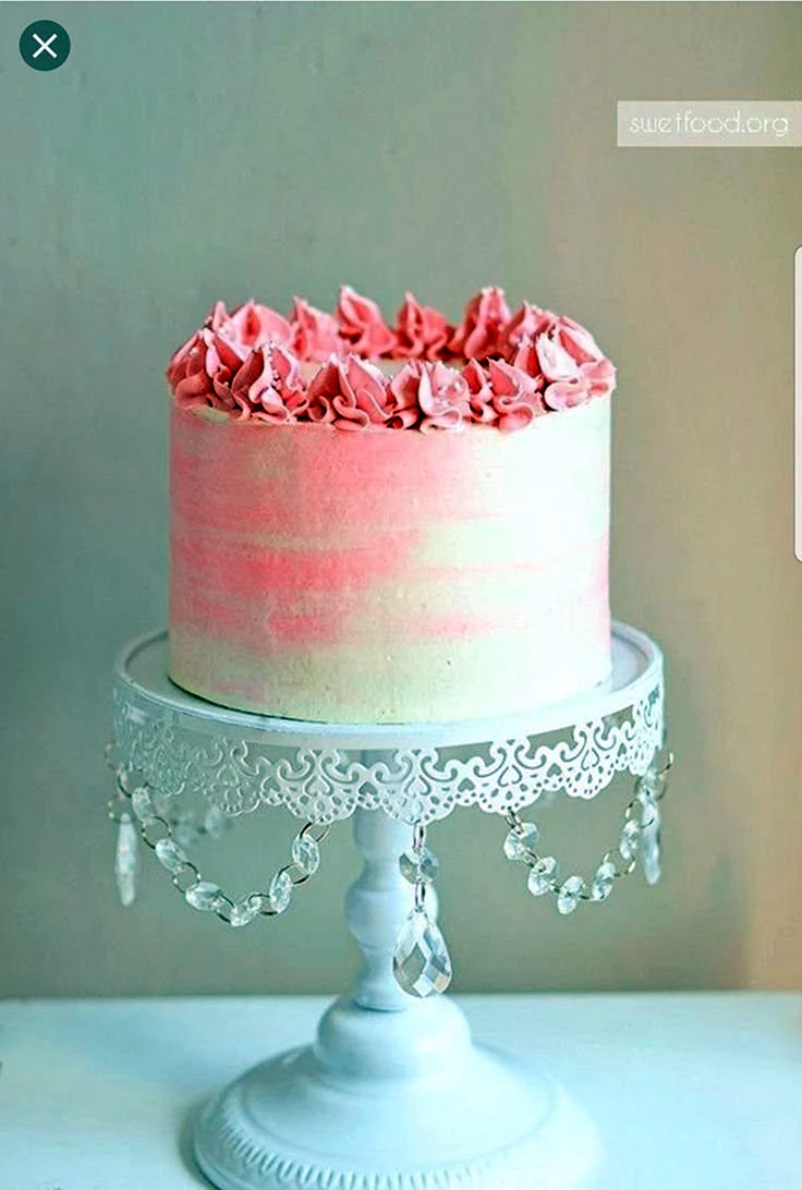 Акварельный торт декор розовый