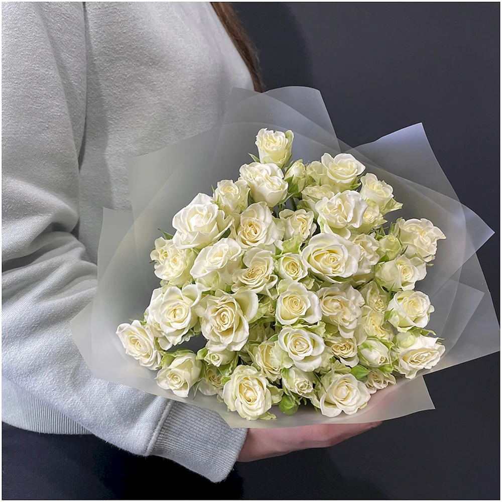 Белые кустовые розы купить