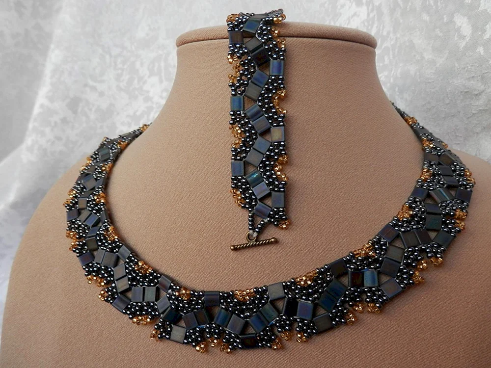 Бисерное ожерелье «Осирис и Изида»