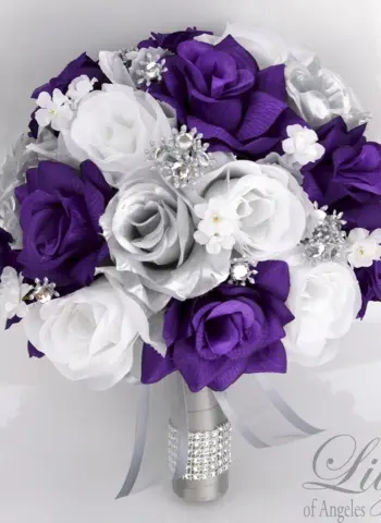 Букет невесты Лизиантусы фиолетовые