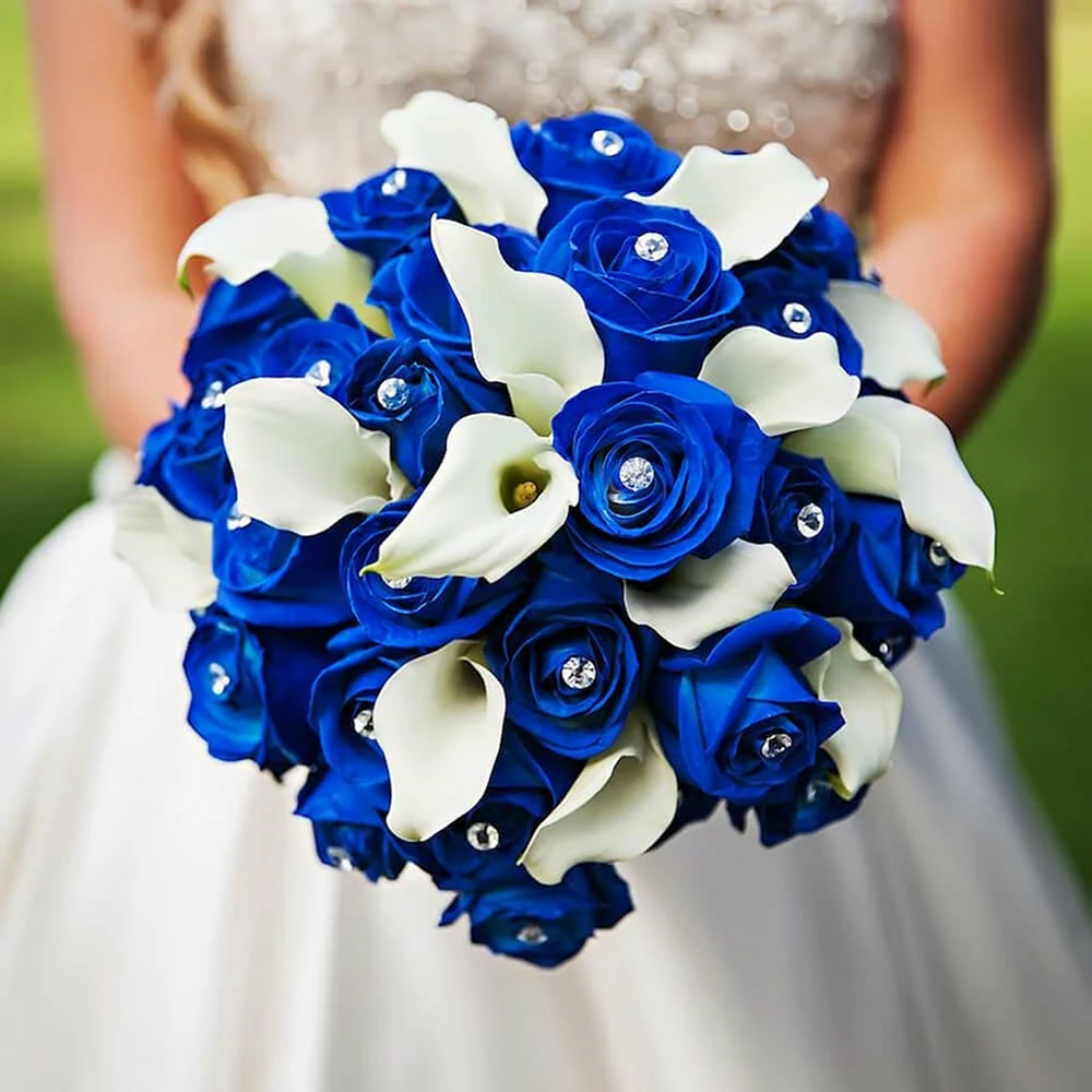 Букет невесты синяя Орхидея