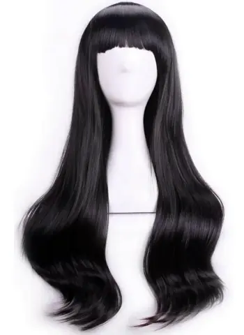 Чёрный парик длинные волосы