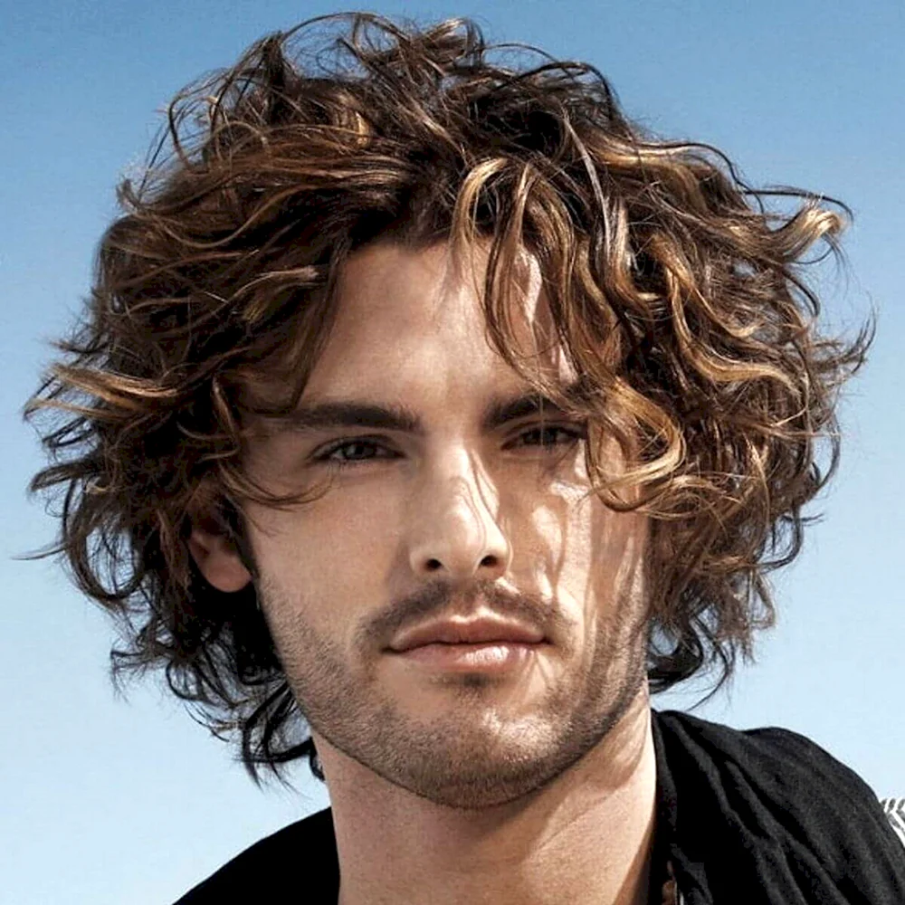 Curly hair man PNG