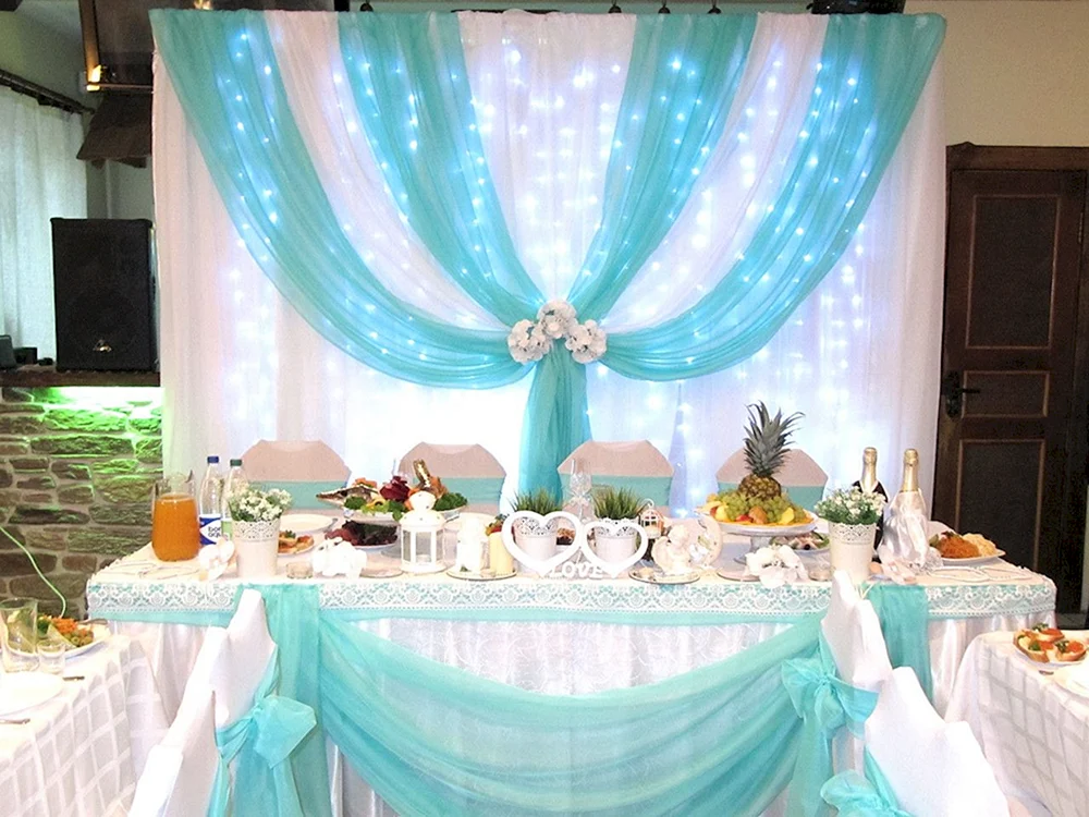 Декор для свадебного зала бирюзовый цвет