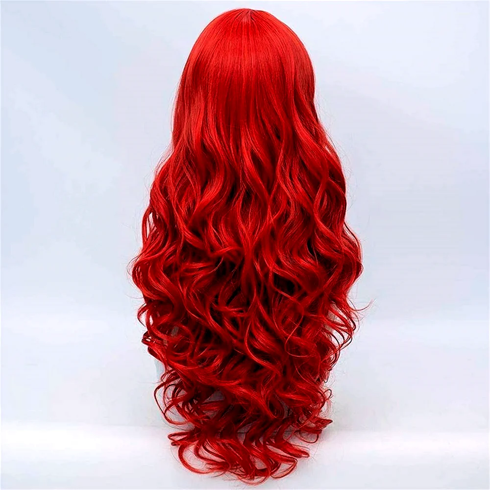 Длинный красный волнистый парик ALIEXPRESS