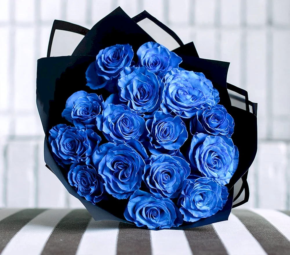 Эквадорская роза 60 см синие