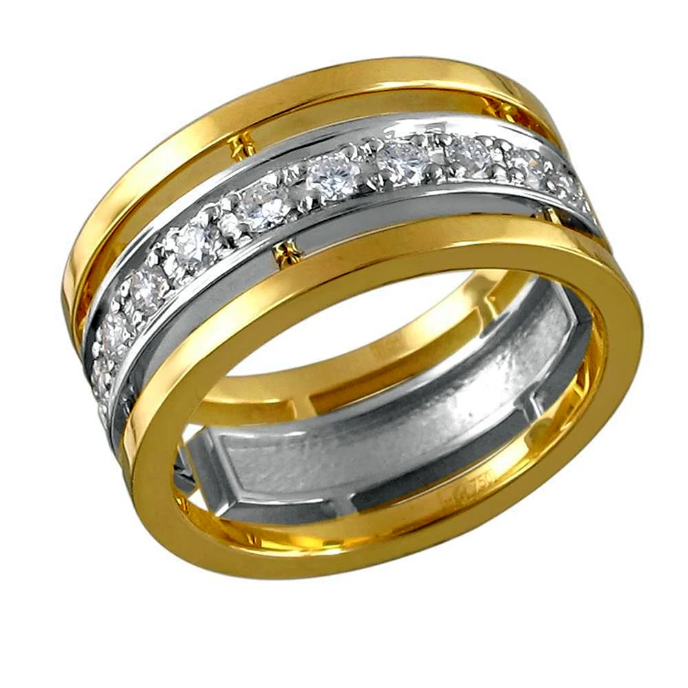 Эстет обручальное кольцо из комбинированного золота 01о060225
