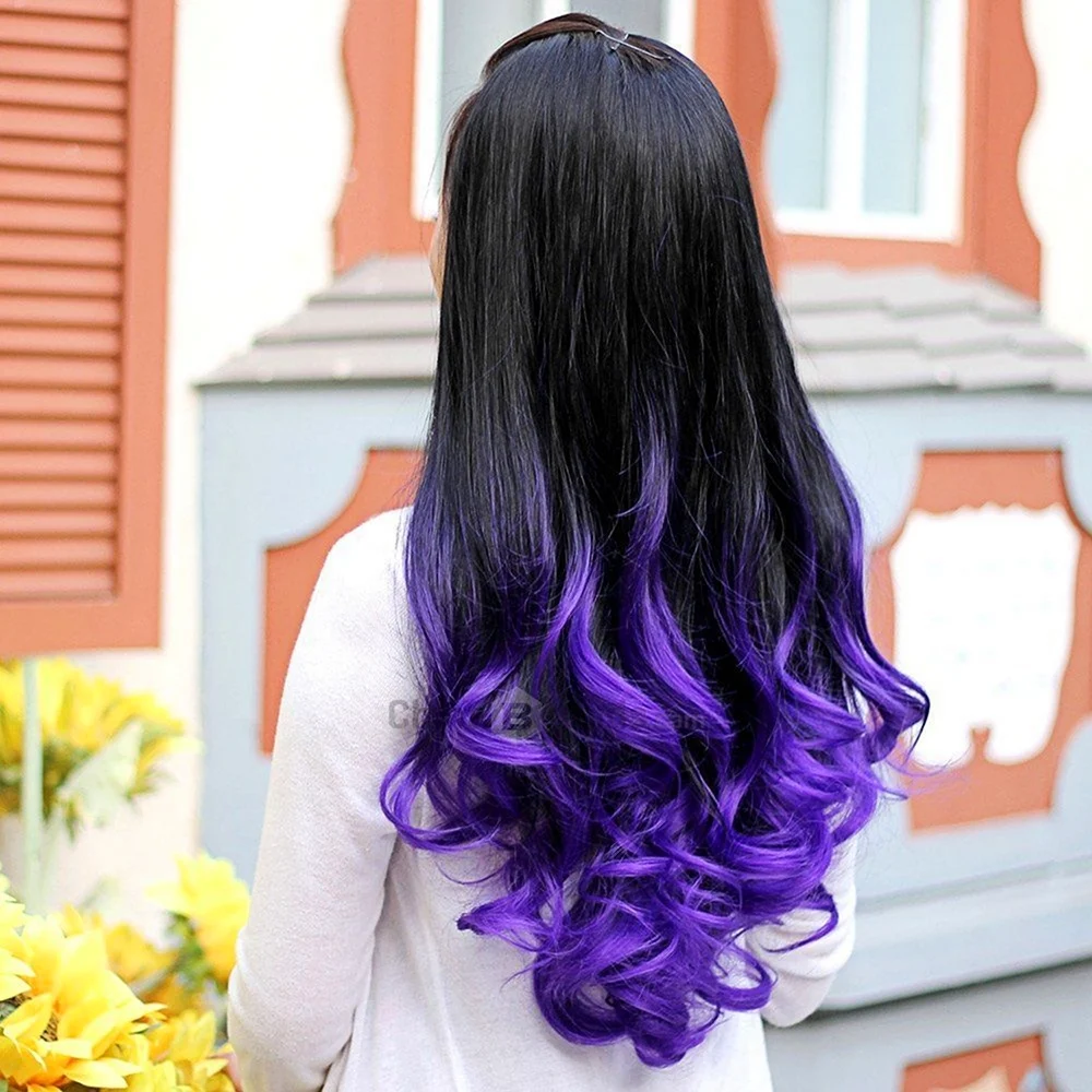 Фиолетовые кончики волос