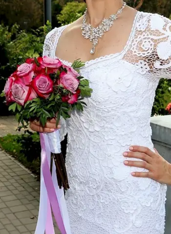 Ирландское кружево свадебное платье