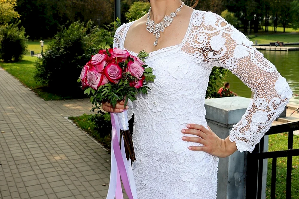 Ирландское кружево свадебное платье