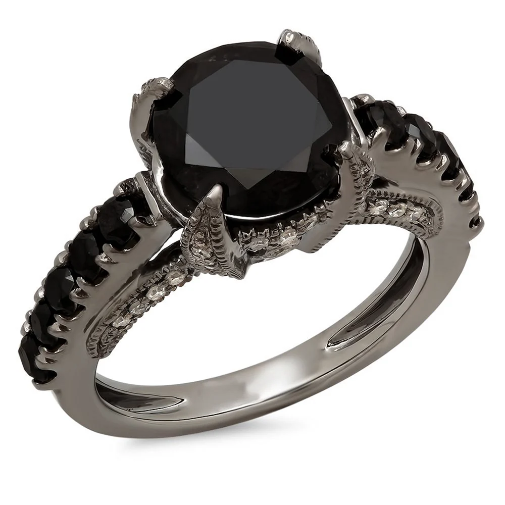 Кольцо Бокассы с черным бриллиантом