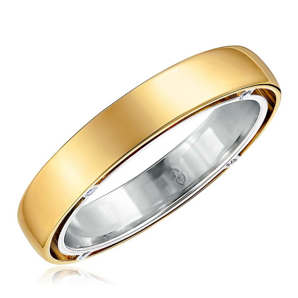 Кольцо из комбинированного золота с бриллиантами артикул 1012132