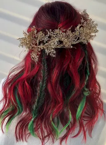 Красно зеленые волосы