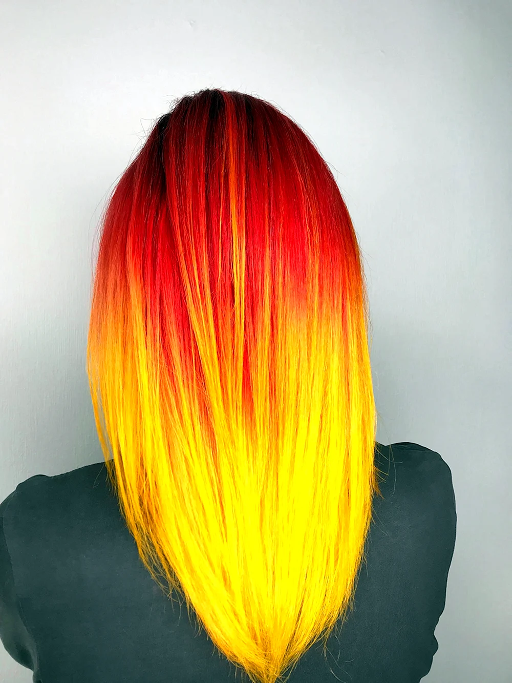 Красно желтые волосы