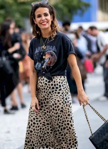 Леопардовая юбка миди 2022