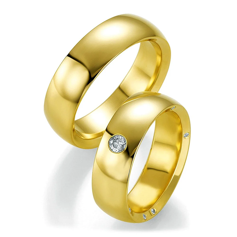 Лимонное золото 585 кольца обручальные