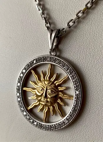 Медальон солнце серебро Санлайт