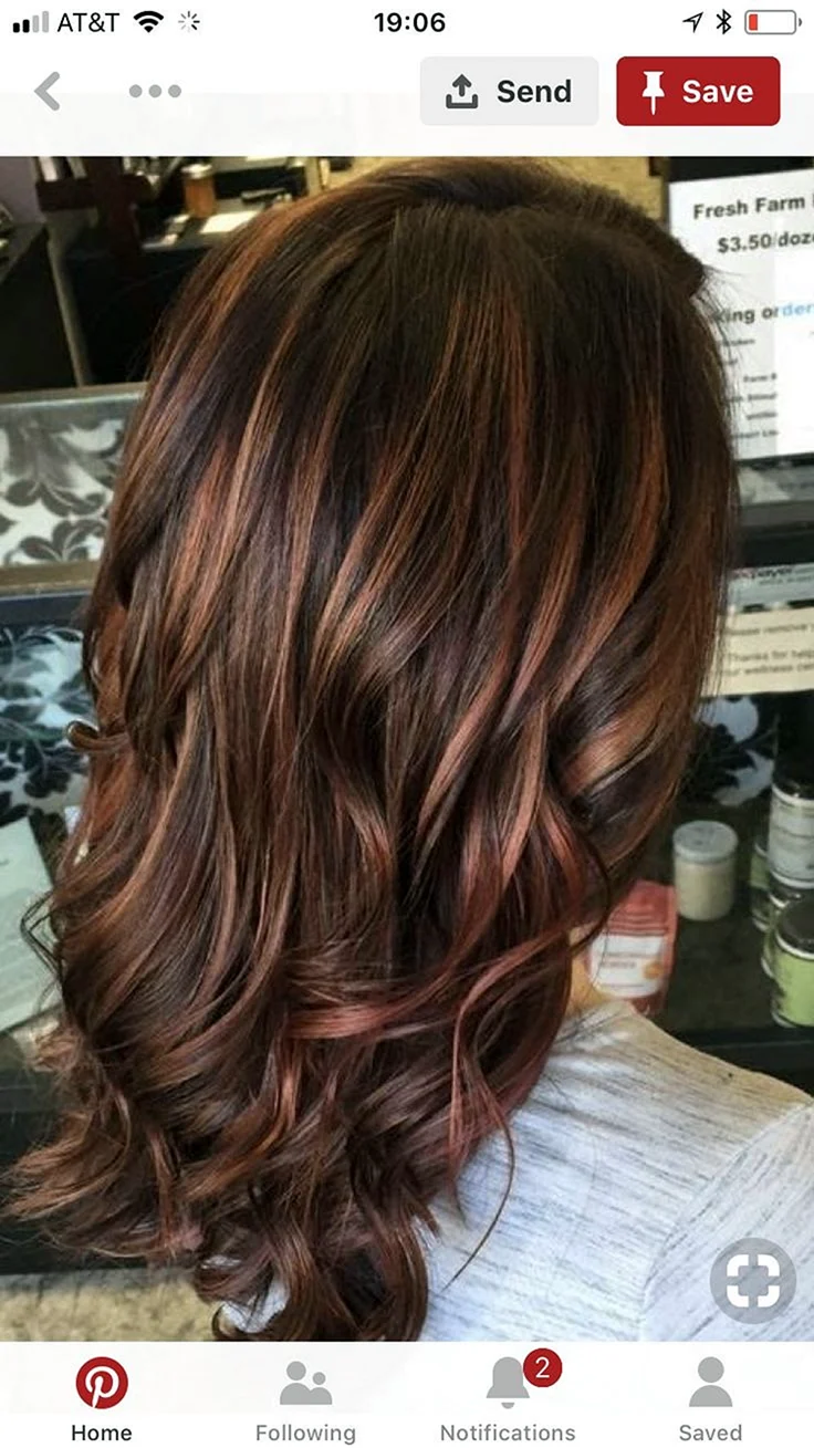 Мелирование на темно рыжие волосы