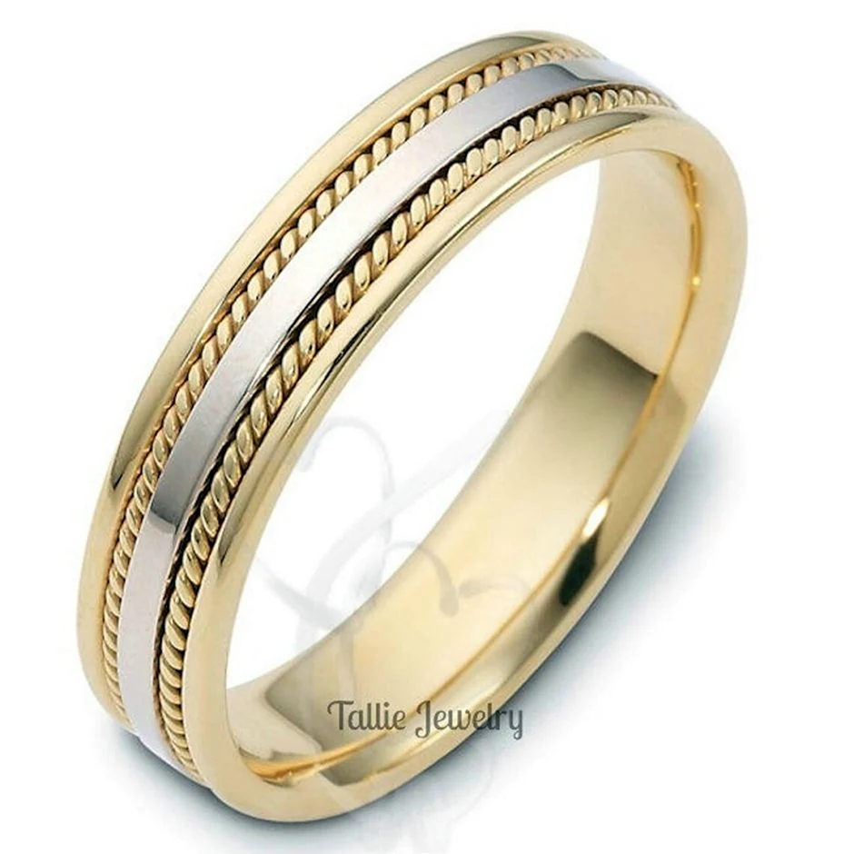 Обручальное кольцо из белого золота желтого золота 585