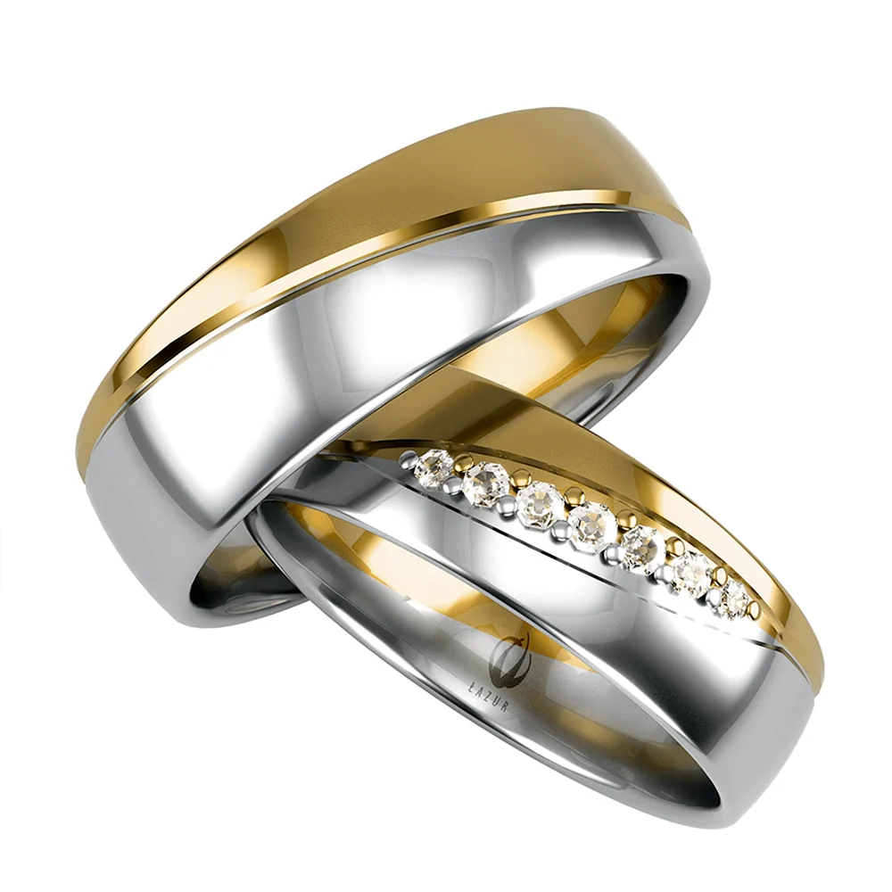 Обручальное кольцо из комбинированного золота r01-Wed-00108