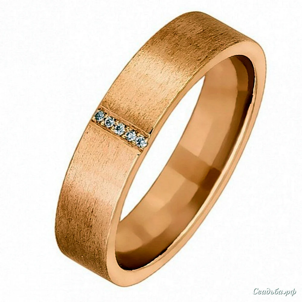 Обручальное кольцо матовое желтое золото
