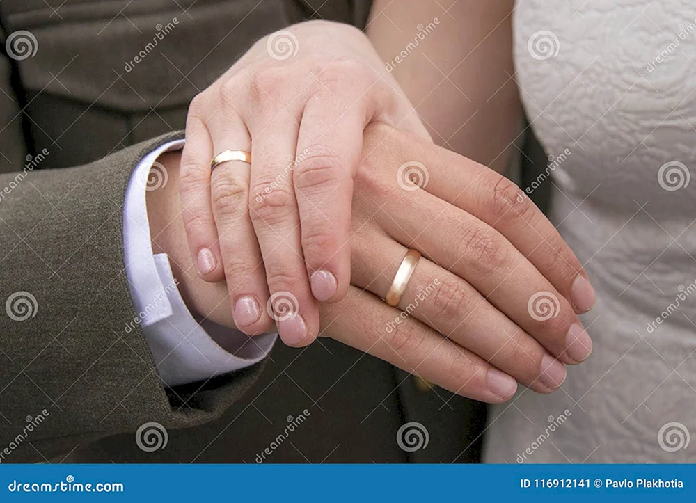 Обручальное кольцо на руке мужчины