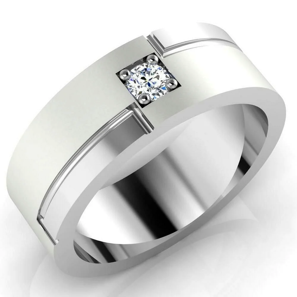 Обручальное мужское кольцо с бриллиантом из белого золота Piaget