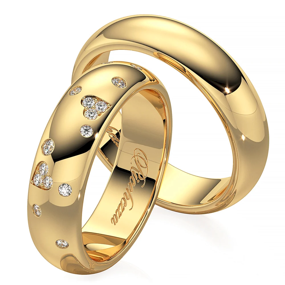 Обручальные кольца парные 585 с бриллиантами