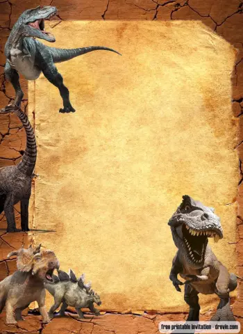 Приглашение с динозаврами