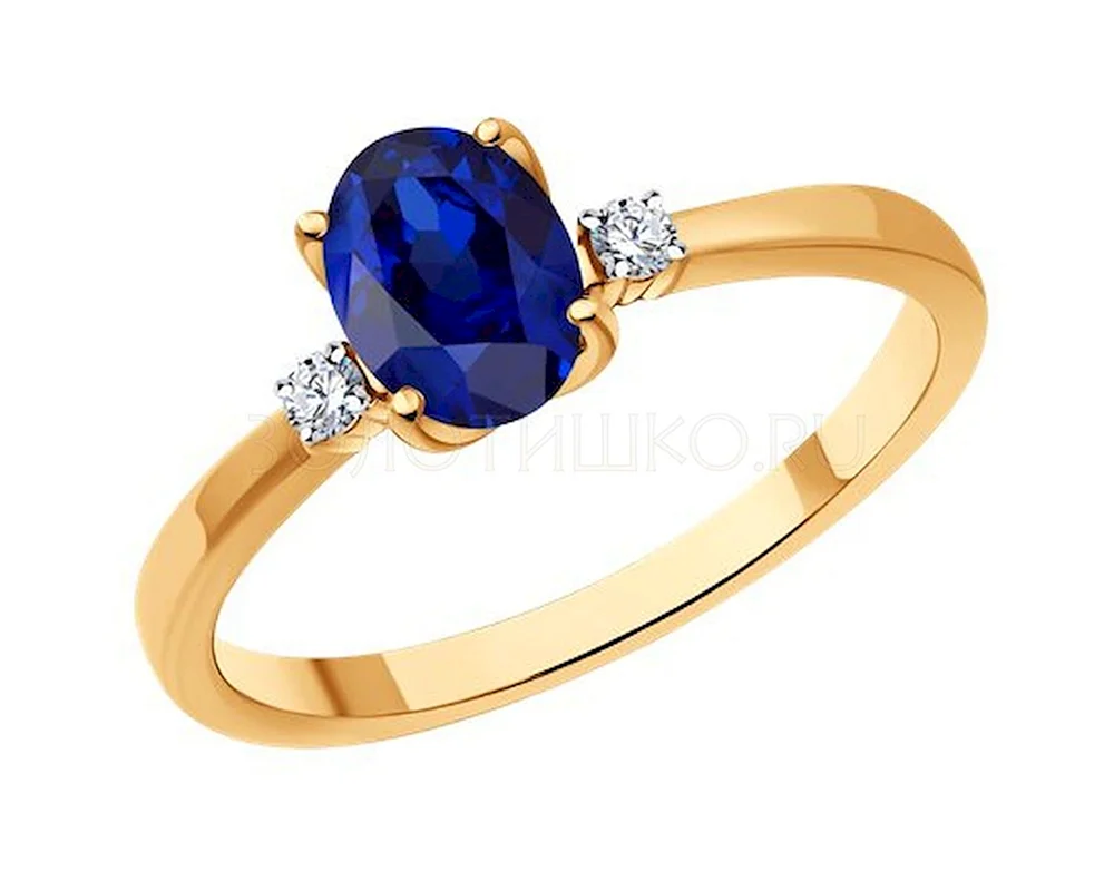 SOKOLOV Diamonds кольцо из золота с бриллиантами и сапфиром 2010965