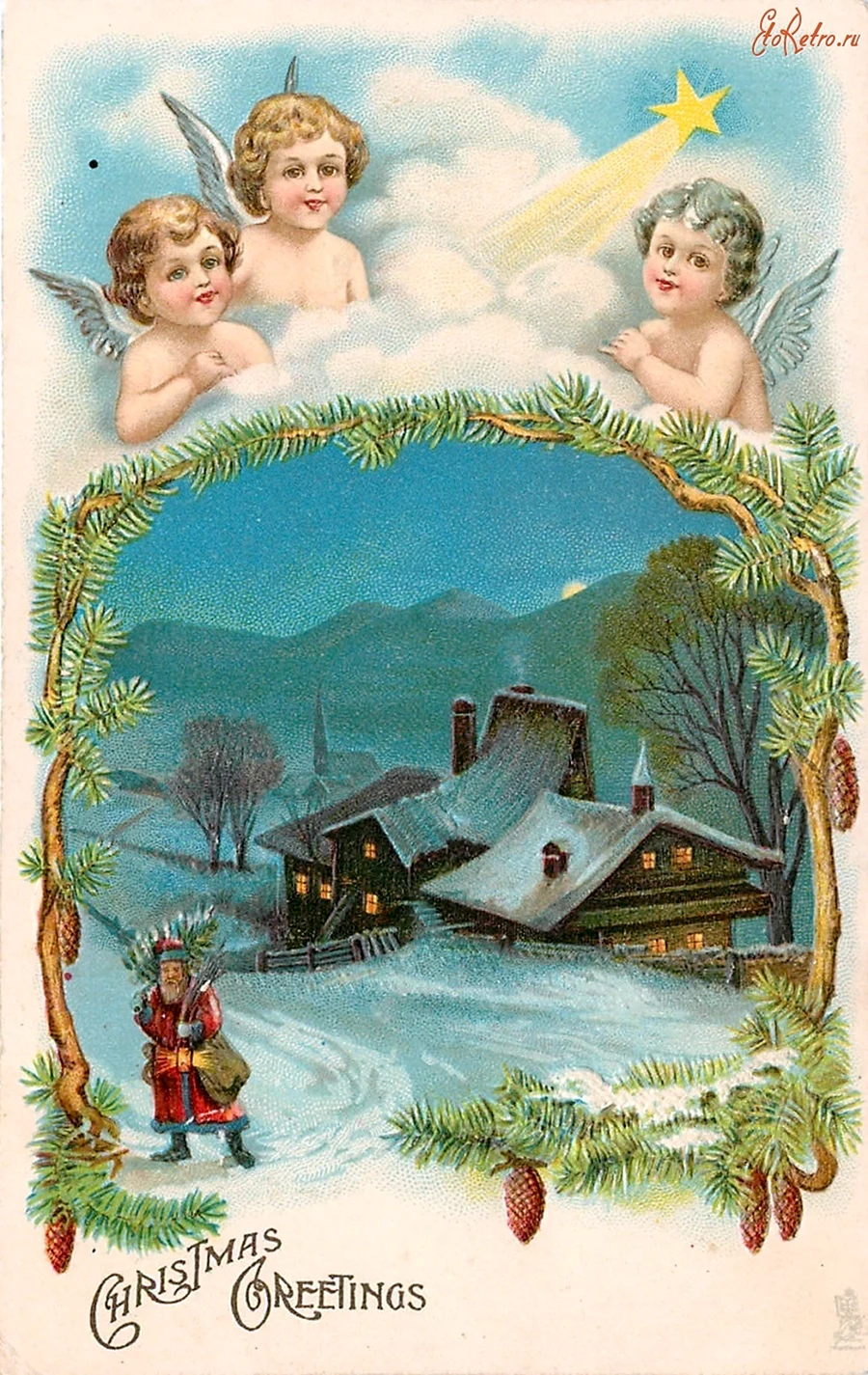Старинные открытки с Крещением