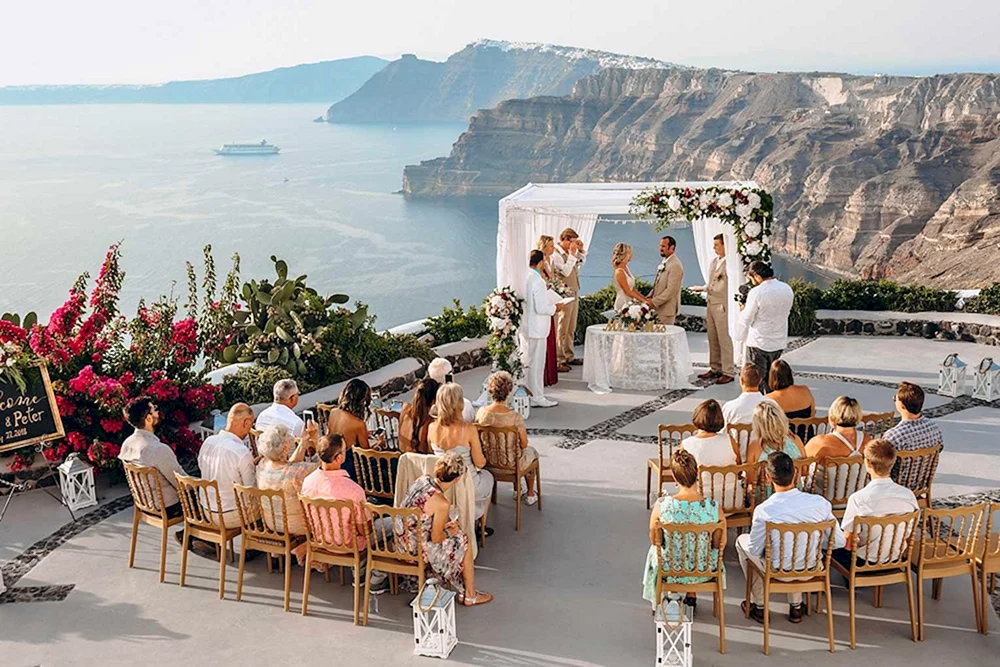 Свадебная церемония на Санторини