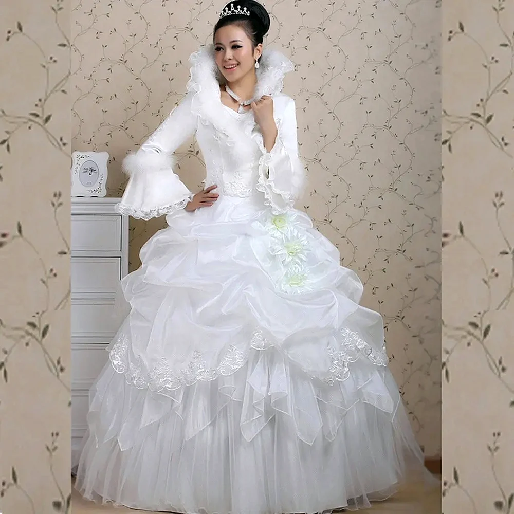 Свадебное платье с воротником