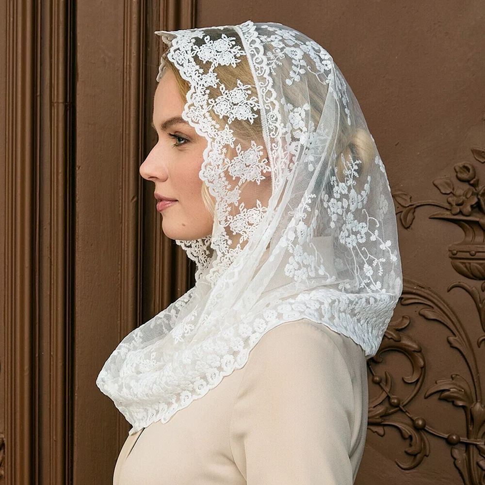 Свадебный платок накидка-капор Цветочное настроение