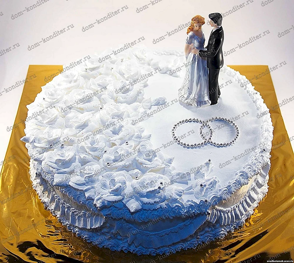 Свадебный торт одноярусный на 4 кг