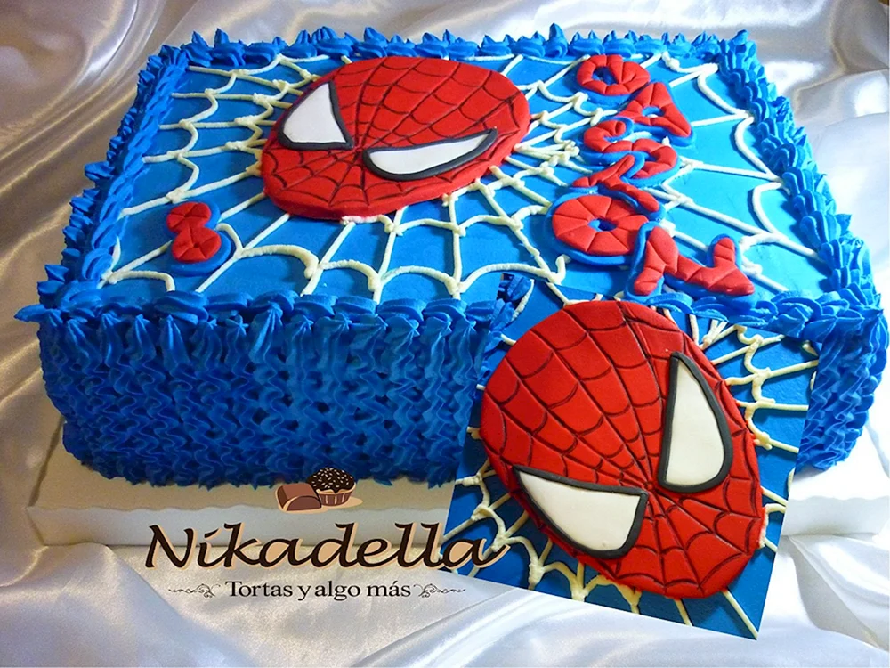 Торт с человеком пауком для мальчика квадратный