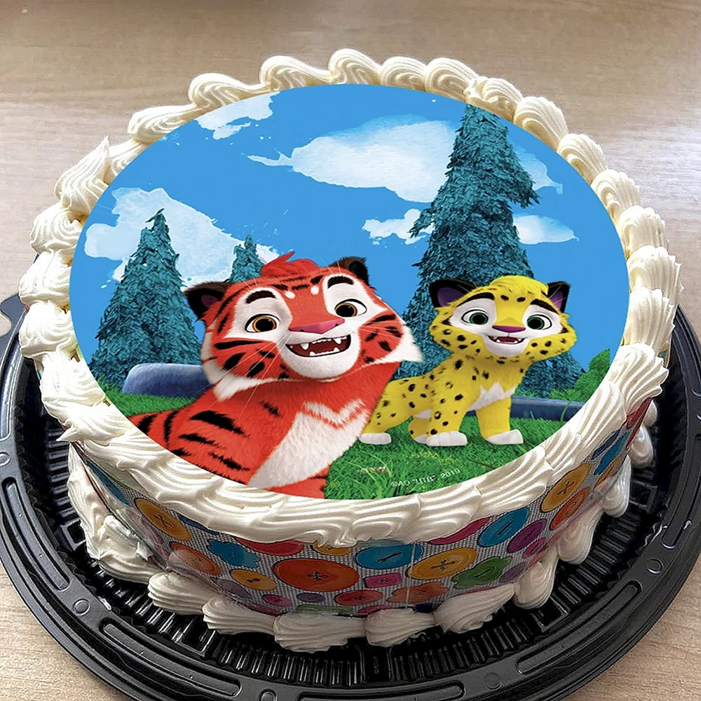 Торт с героями Лео и Тиг