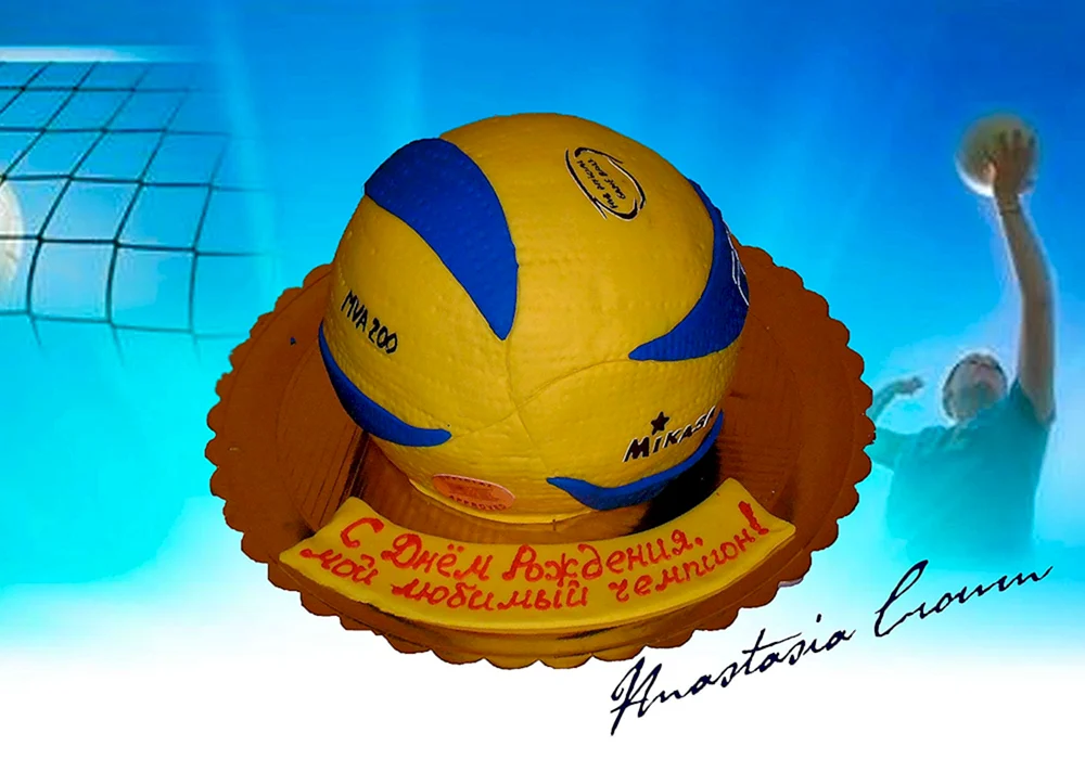 Торт с волейбольным мячом Микаса