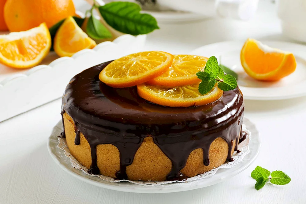 Торт шоколадно–апельсиновый