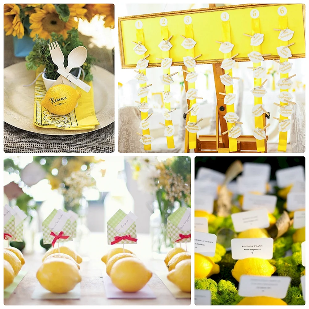 Украшение лимонами на свадьбу