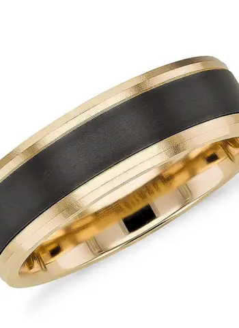 Золотое кольцо с черной эмалью
