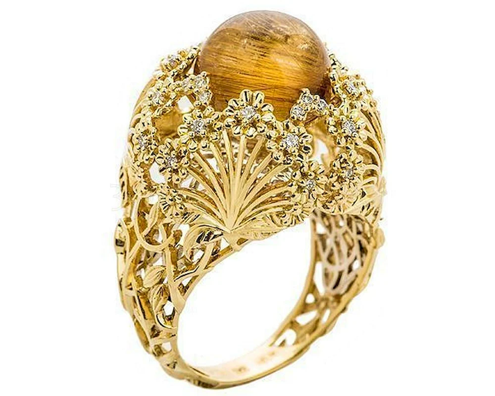 Золотое кольцо с волосатиком