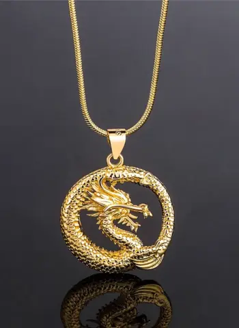 Золотой кулон дракон